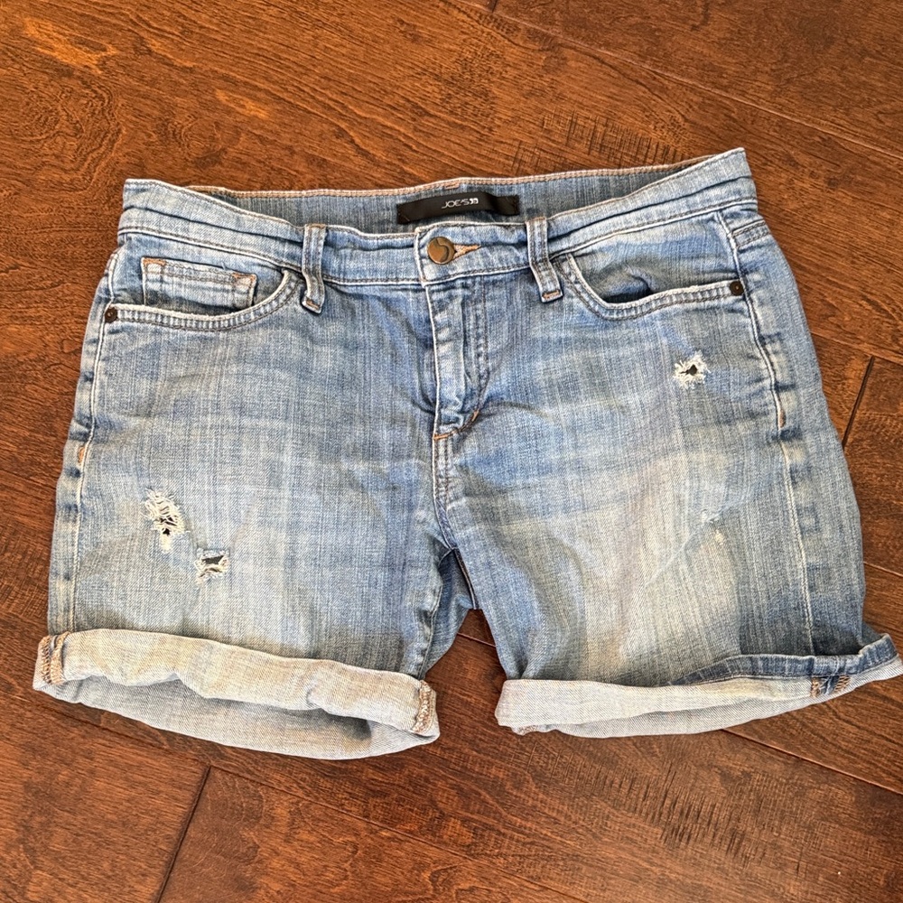 Joe's Jeans Light Blue Distressed Jean Shorts